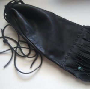 Fringe Black Leather pouch